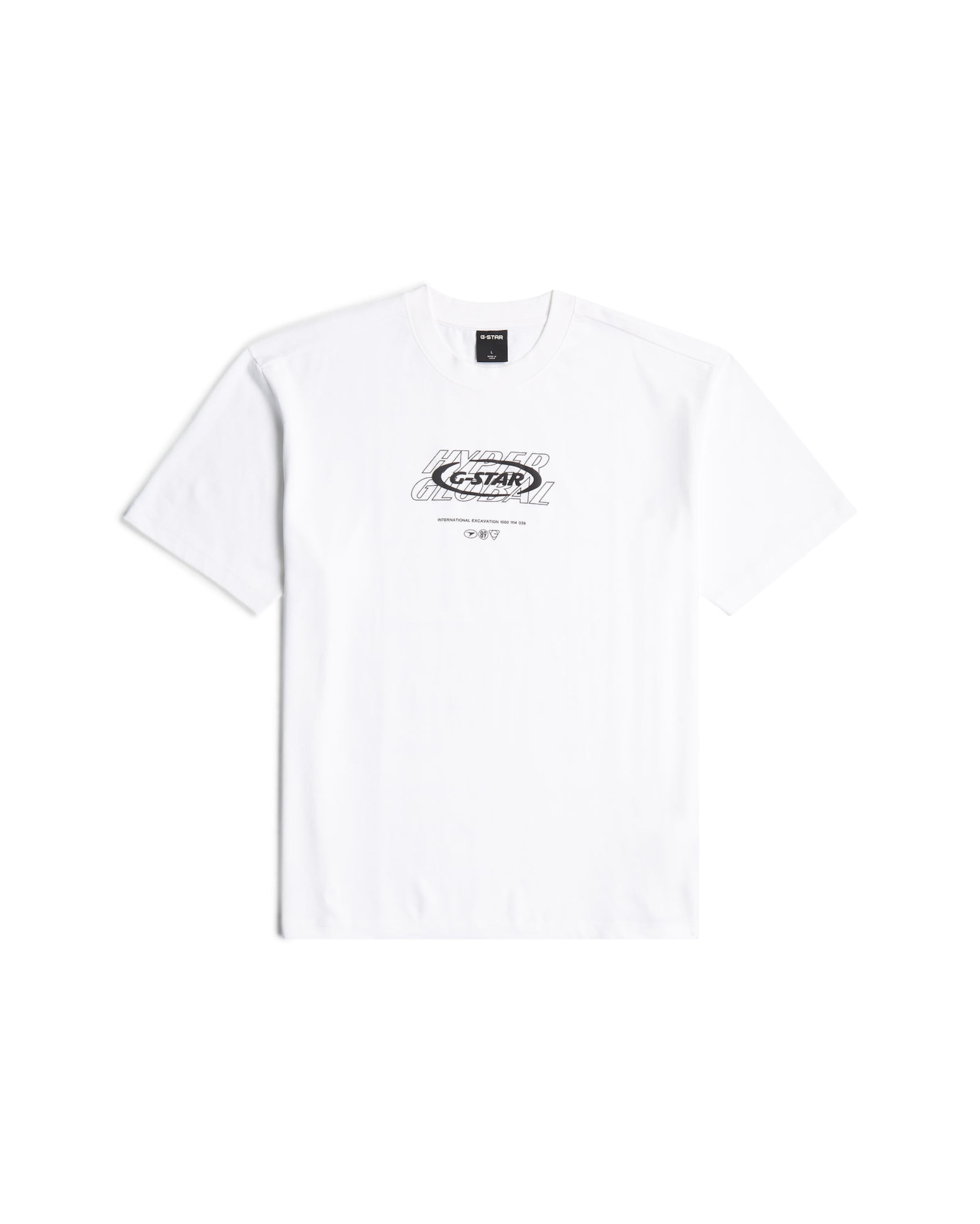 G-STAR Shirt 'Hyper Graphic Relaxed T-Shirt' in Wit: voorkant