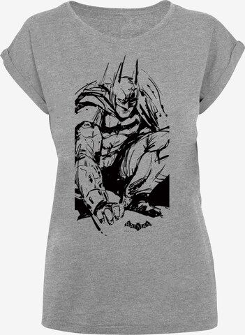 F4NT4STIC Shirt 'DC Comics Batman Arkham Knight Sketch' in Grijs: voorkant