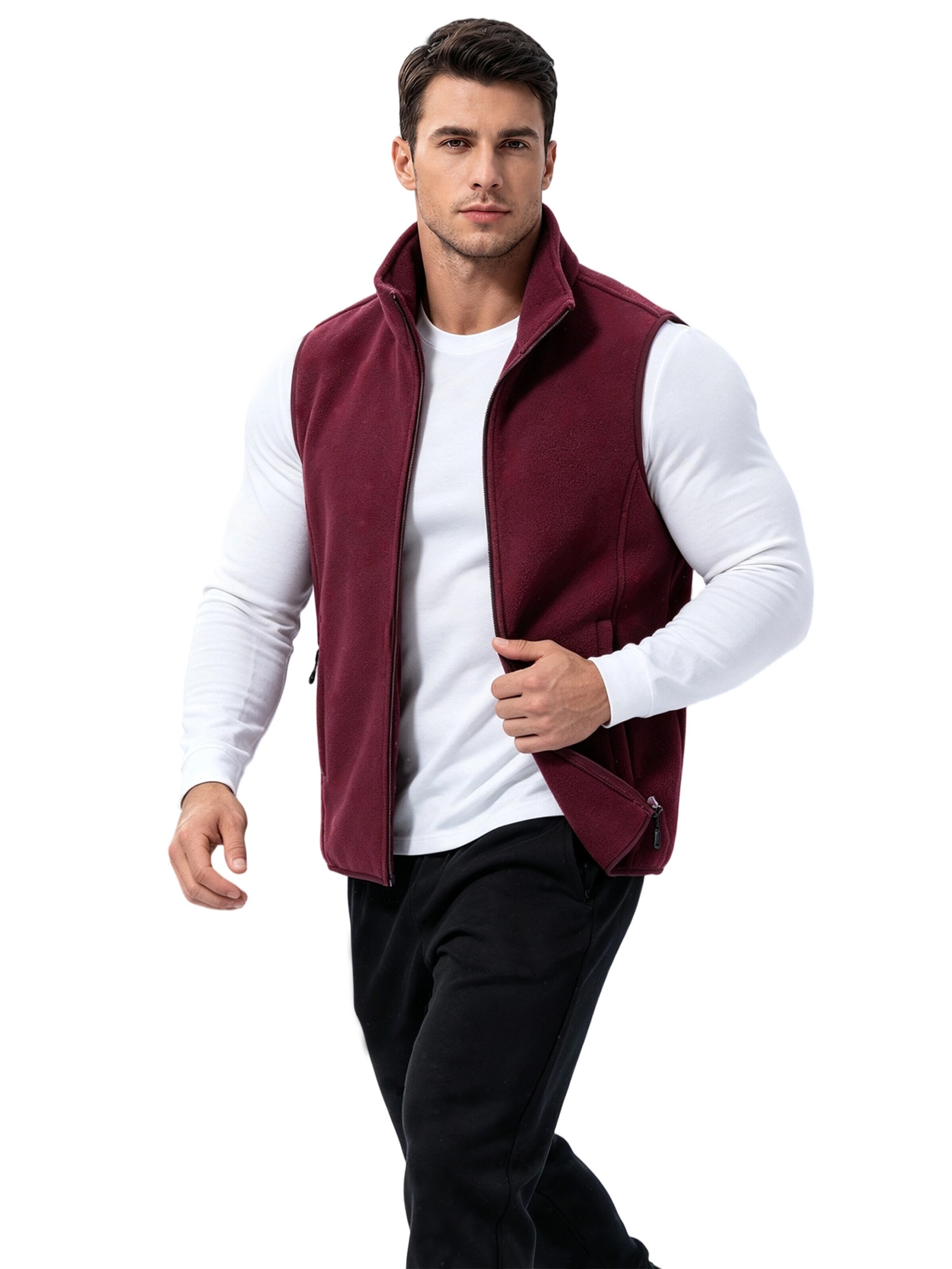 Magicshe Vest 'Fleeceweste' in Red