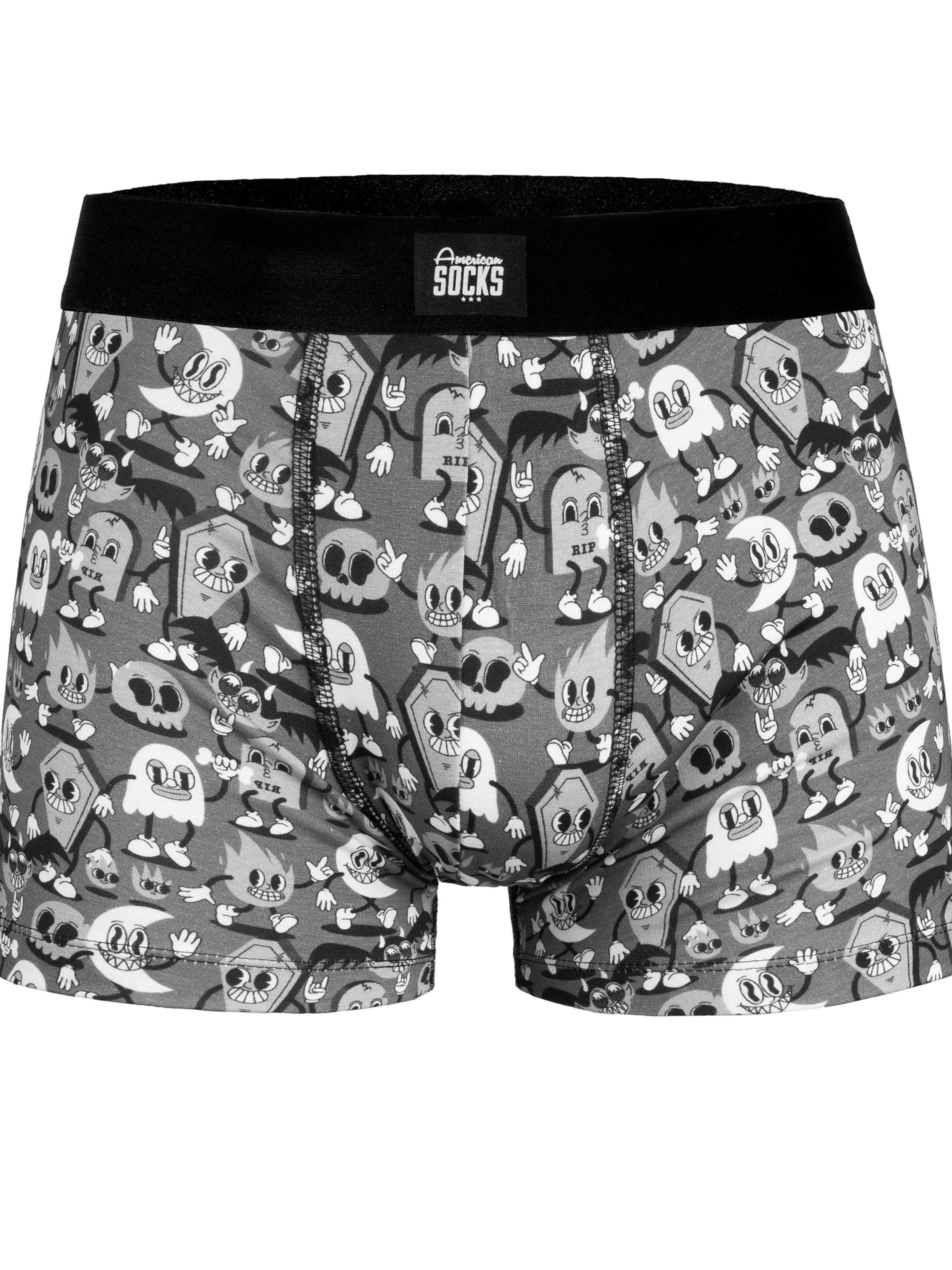 Boxer 'Night Gathering' di American Socks in nero: frontale