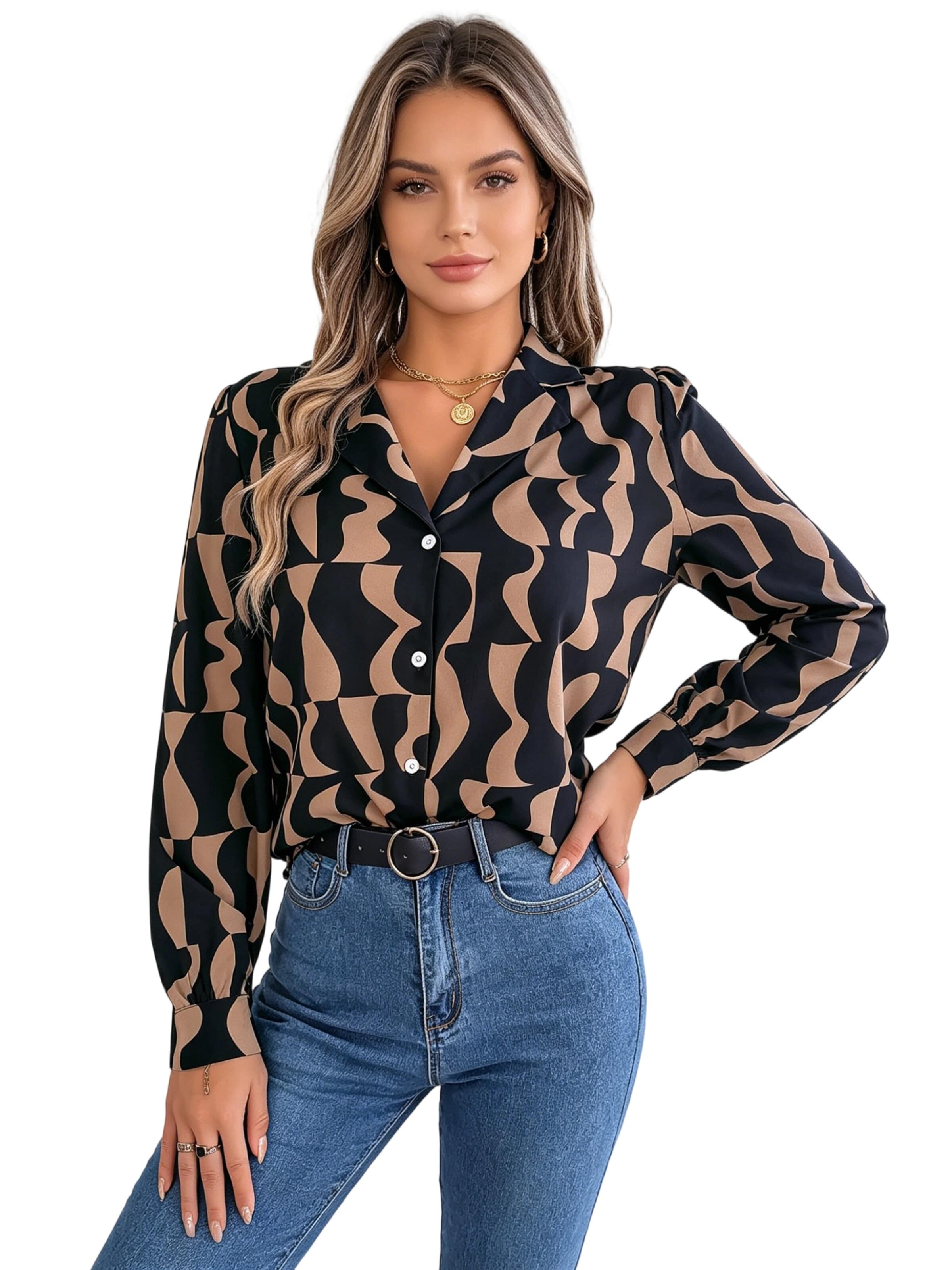 Yesfashion Bluse‌‌‌ in Braun: Vorderseite