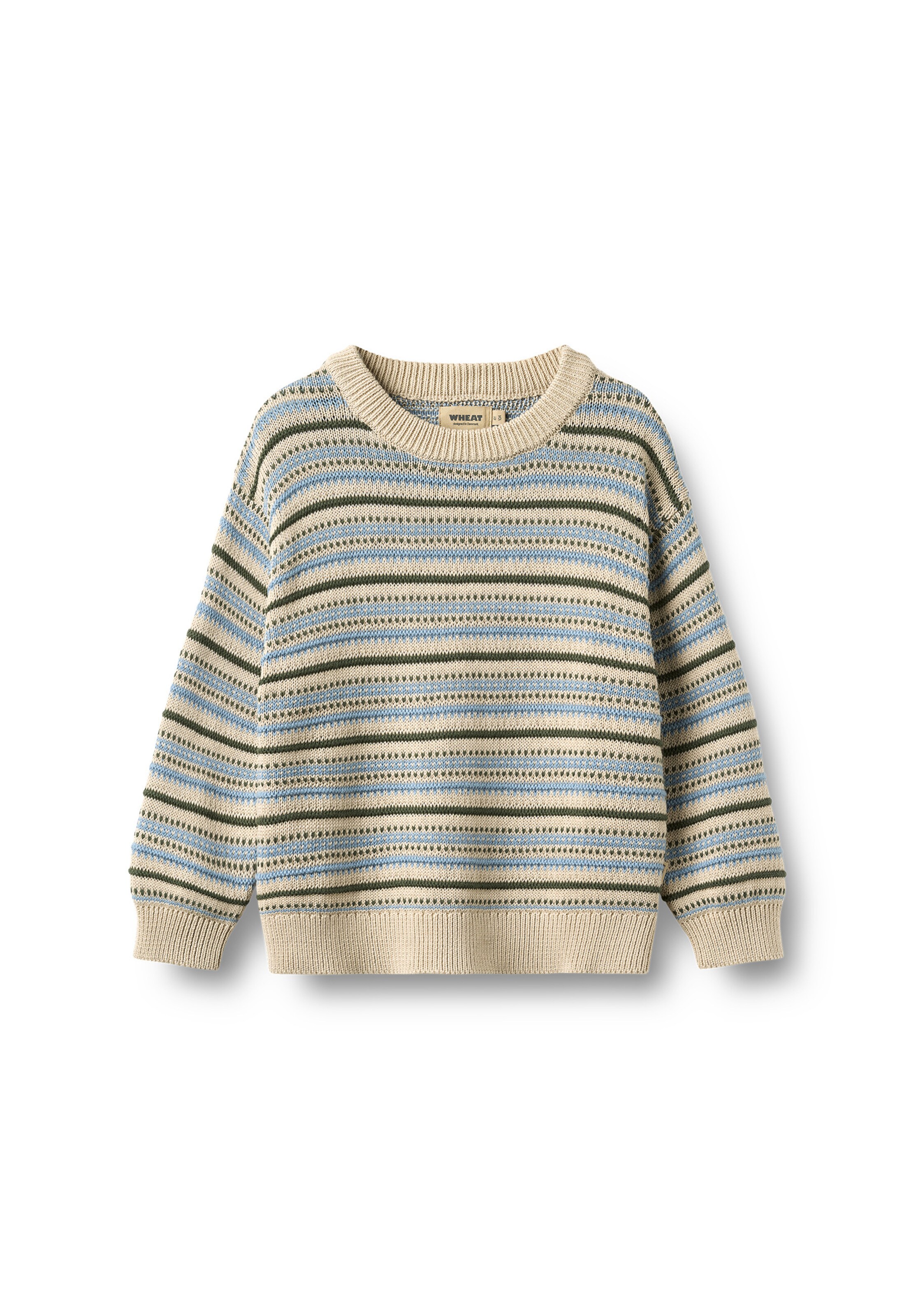 WHEAT Pullover 'Harlow' in 104 in beige / hellblau / zitrone / dunkelgrün, Produktansicht