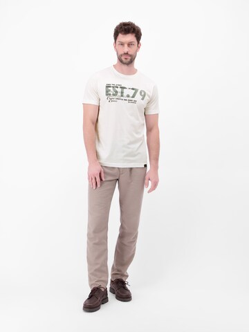 LERROS T-Shirt aus Baumwolle mit Brustprint in Weiß