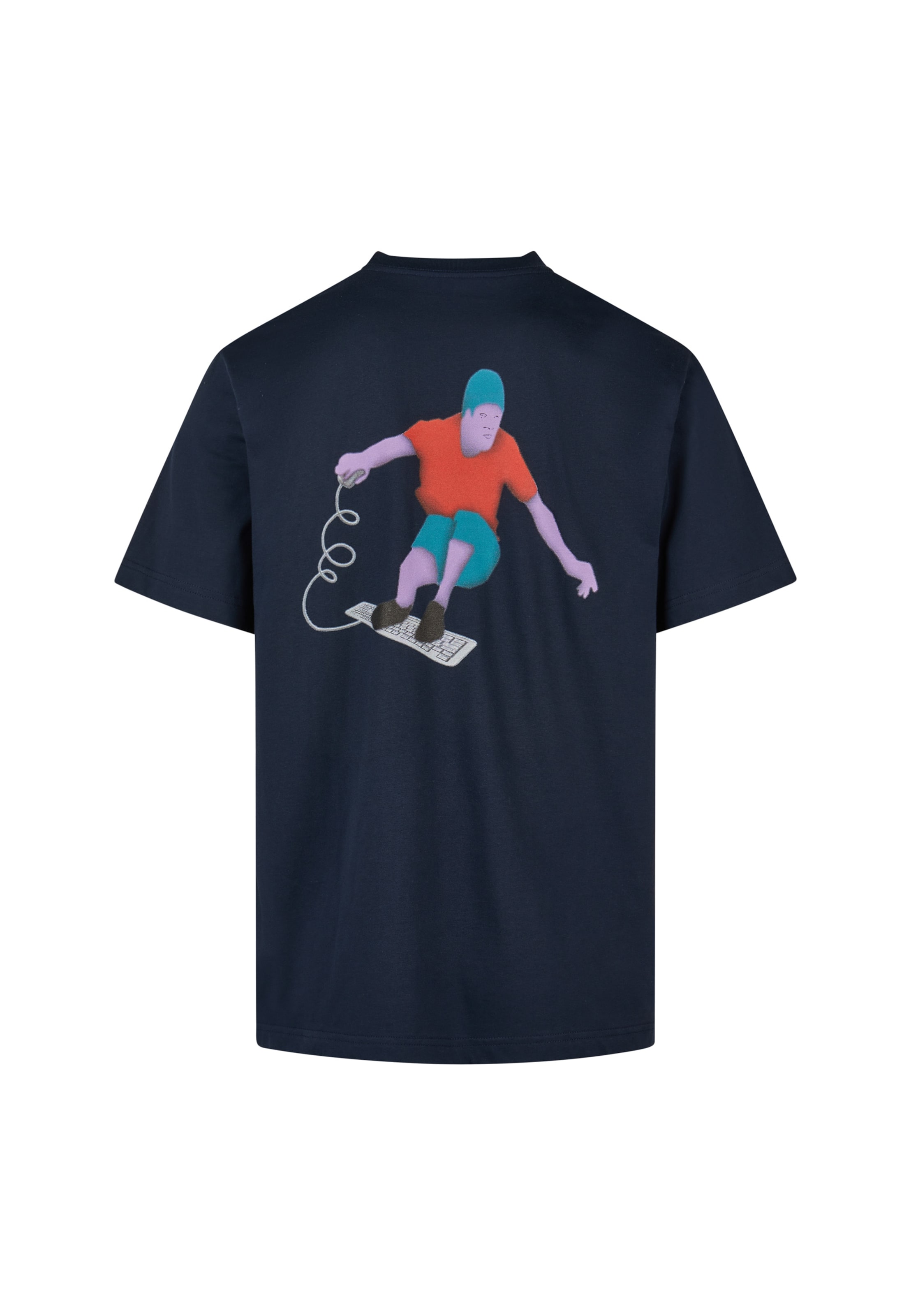 T-Shirt 'Surf the web' Cleptomanicx en bleu