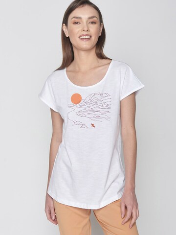 GREENBOMB Shirt 'Nature River' in Wit: voorkant
