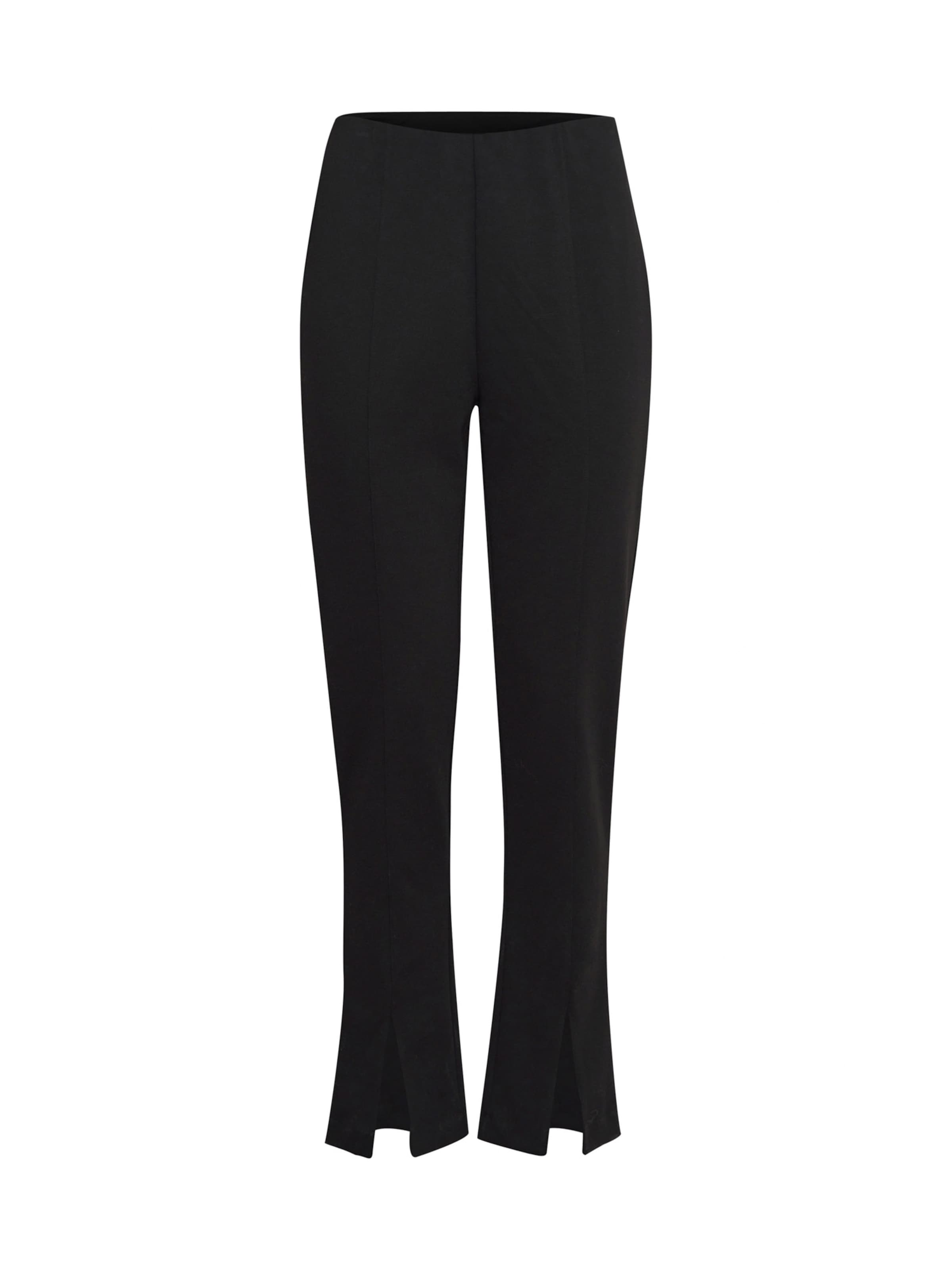 ICHI Regular Trousers 'KATE' in Black: front