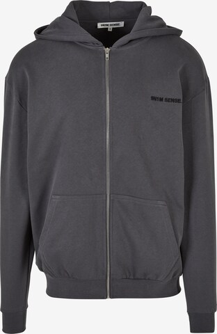 9N1M SENSE Zip-Up Hoodie in Grey: front