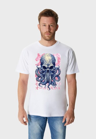 Oldskull T-Shirt 'Xtreme Octo Skull' in Weiß: Vorderseite