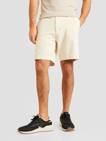 BOSS Black - Regular Calças chino 'Kane' em branco: frente