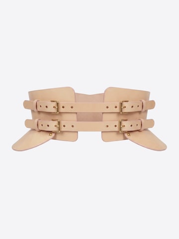 Haute Cuir Riem 'Peplum Maia Corset Belt' in Beige: voorkant