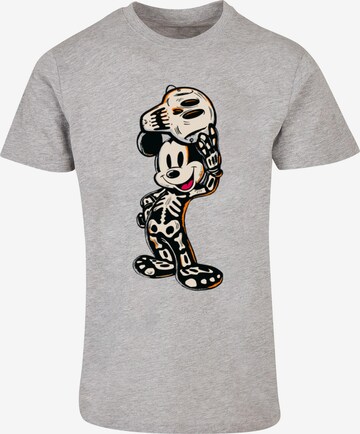 ABSOLUTE CULT Shirt 'Mickey Mouse - Skeleton' in Grey: front