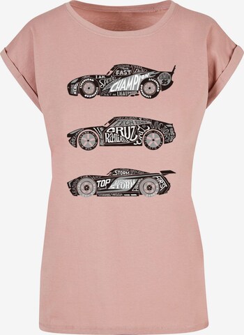 ABSOLUTE CULT T-Shirt 'Cars - Text Racers' in Pink: predná strana