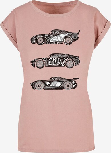 ABSOLUTE CULT T-Shirt 'Cars - Text Racers' in rosa / schwarz / weiß, Produktansicht
