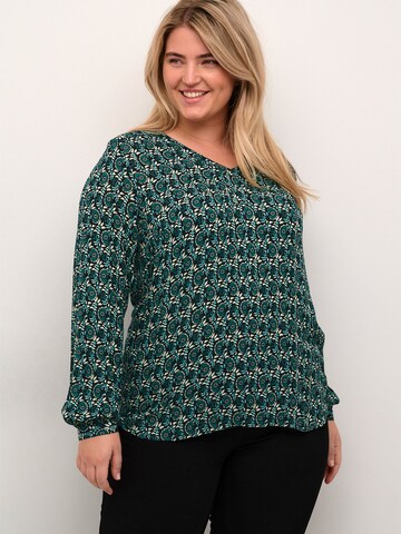 KAFFE CURVE Blouse 'Kerry Ami' in Green: front