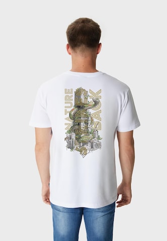 Oldskull T-Shirt 'Wrldvibe Nature Strikes Back Graphic' in Weiß