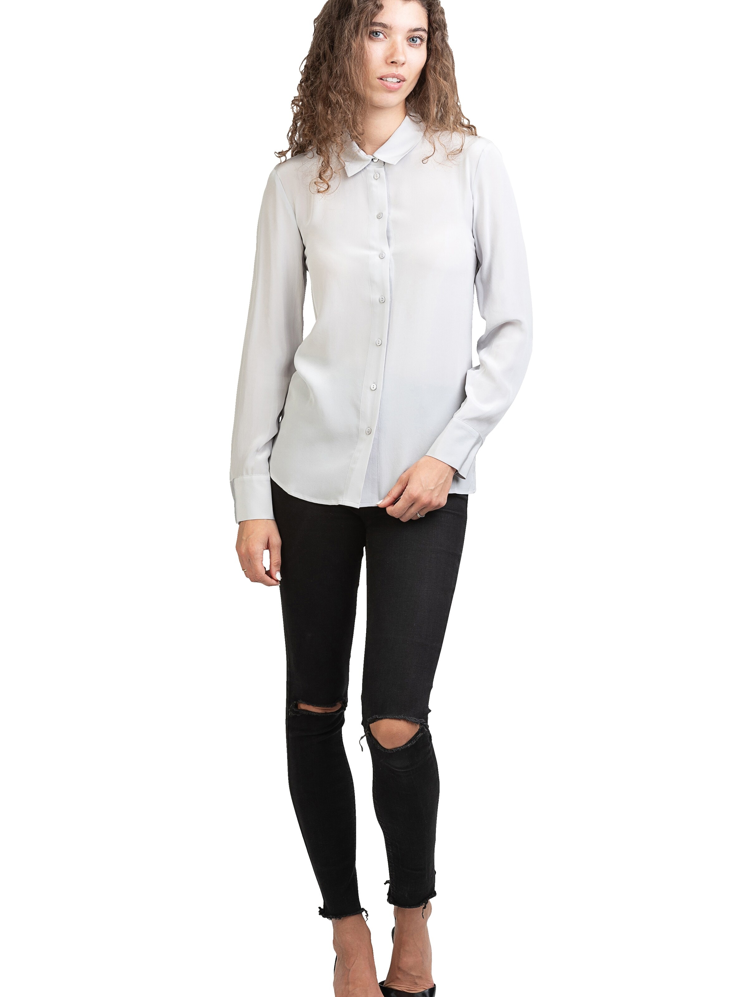 Camicia da donna 'Seidenbluse Collettoseta' di Posh Gear in grigio