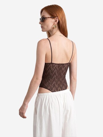 Dilvin Bodysuit 'Blusen' in Brown