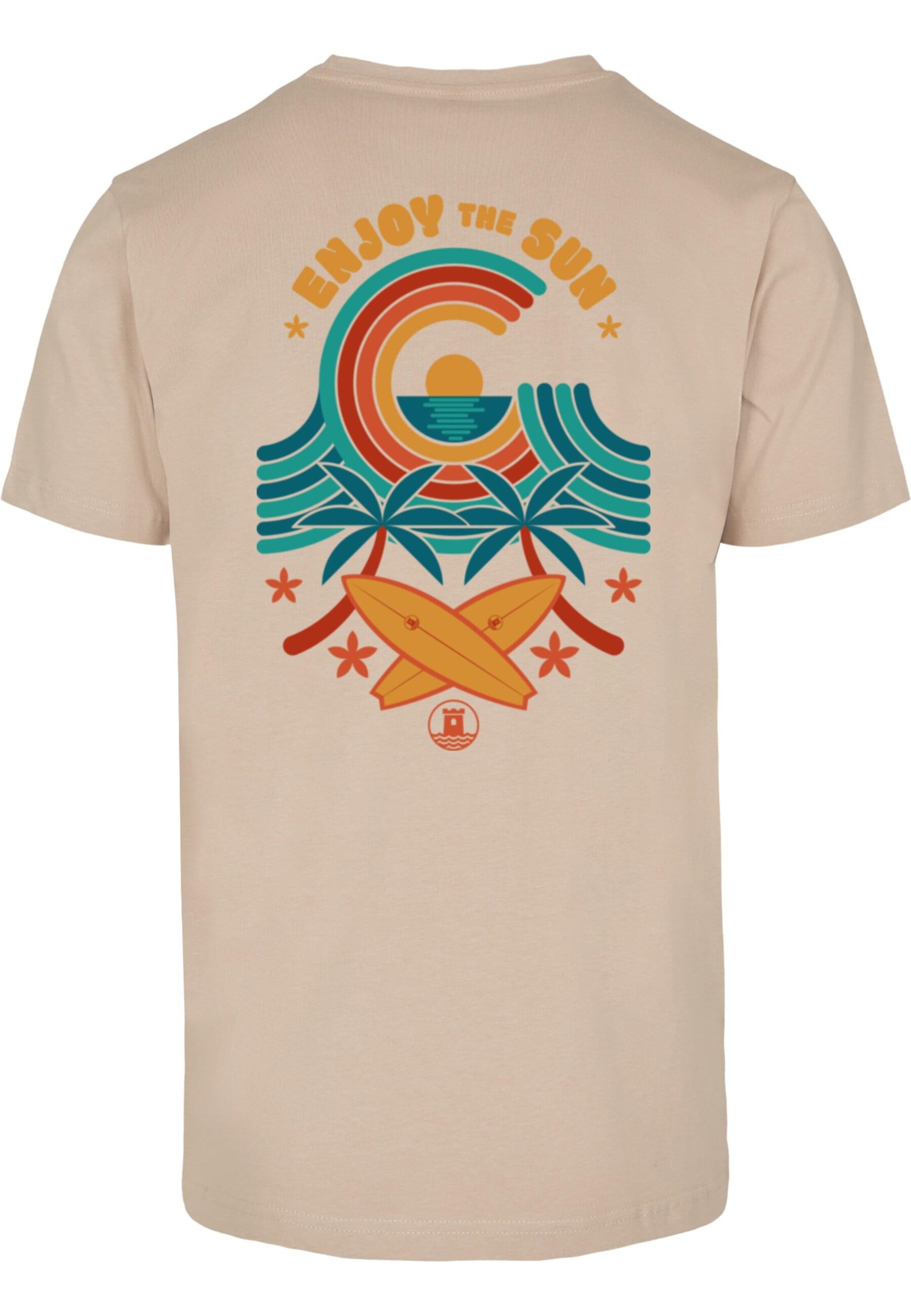 T-Shirt 'Beach Paradise' Mister Tee en beige