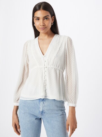 ONLY - Blusa 'Bettina' em branco: frente