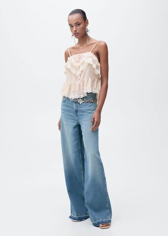 MANGO Wide Leg Jeans 'Aba' in Blau