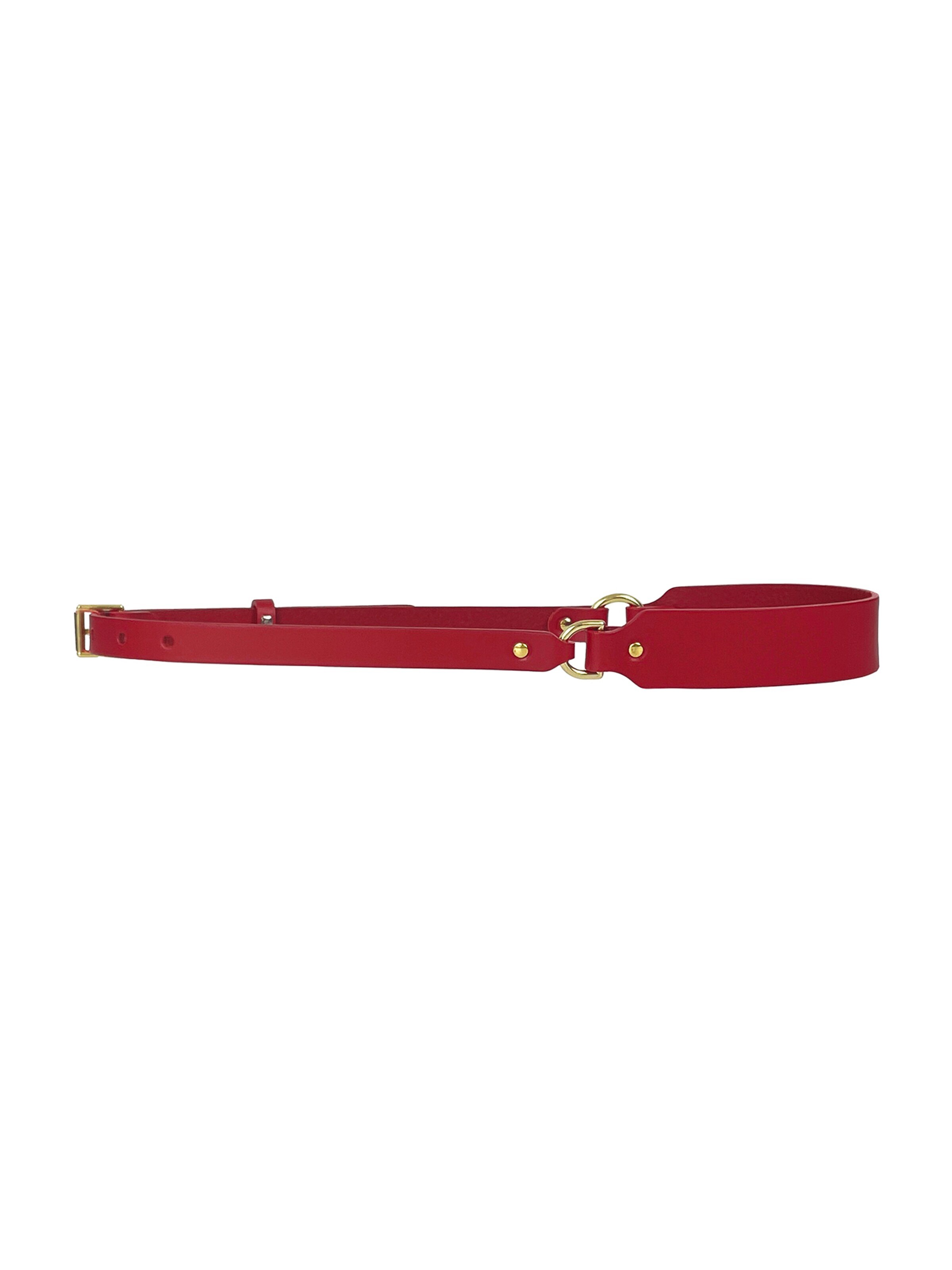 Haute Cuir Belt 'Slim Harness Belt' in Red: front