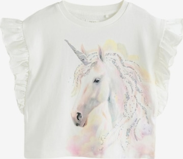 balta Next Marškinėliai 'Sequin Unicorn Frill': priekis