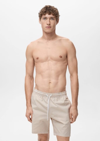 MANGO MAN Swim Trunks 'Seer' in Beige: front