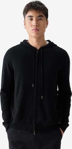 GOBI Cashmere Strickjacke 'Men's Zip-Up Cashmere Hoodie' in Schwarz: Vorderseite