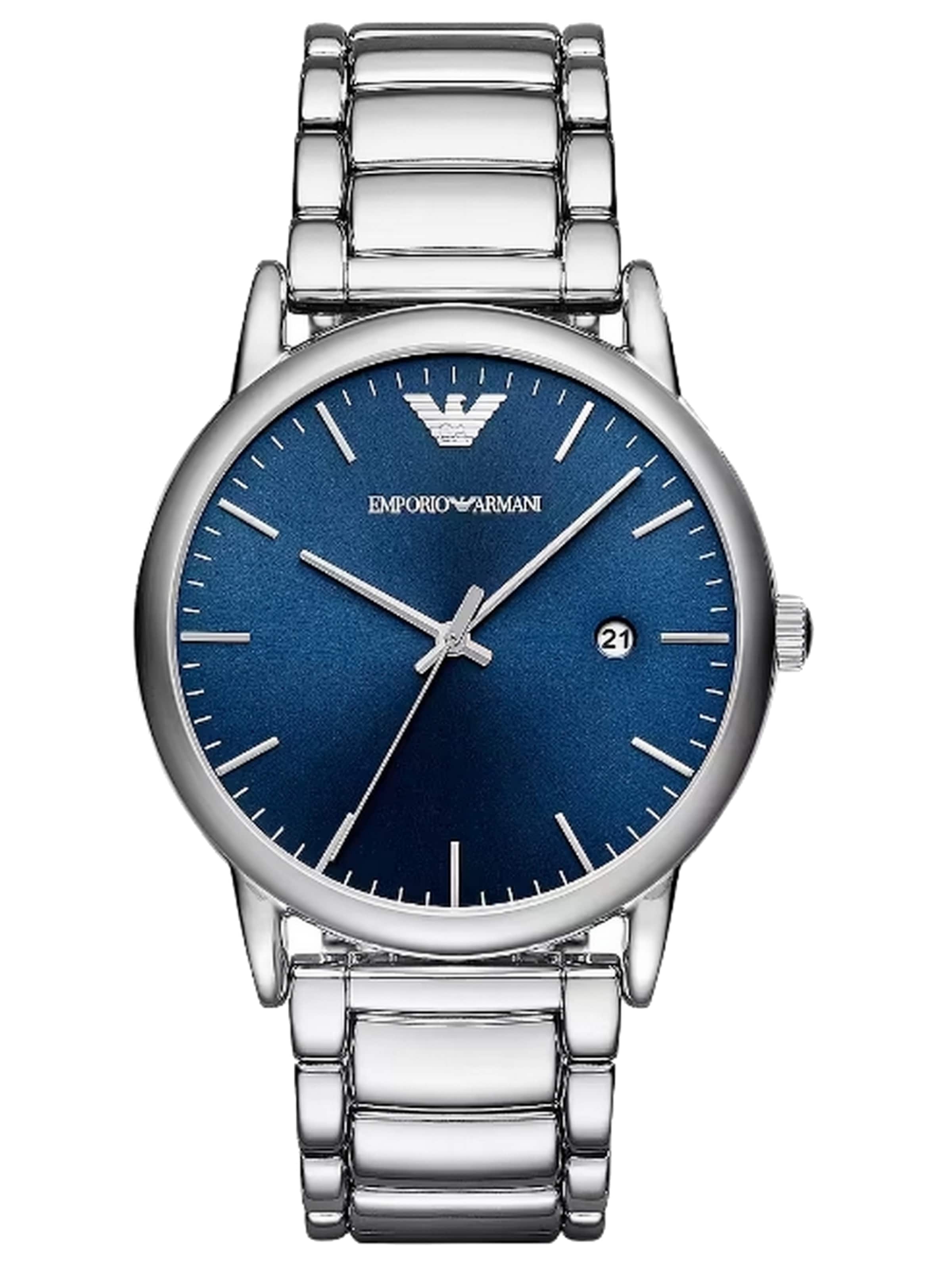 Emporio Armani Montre à affichage analogique 'Luigi' en argent, Vue avec produit