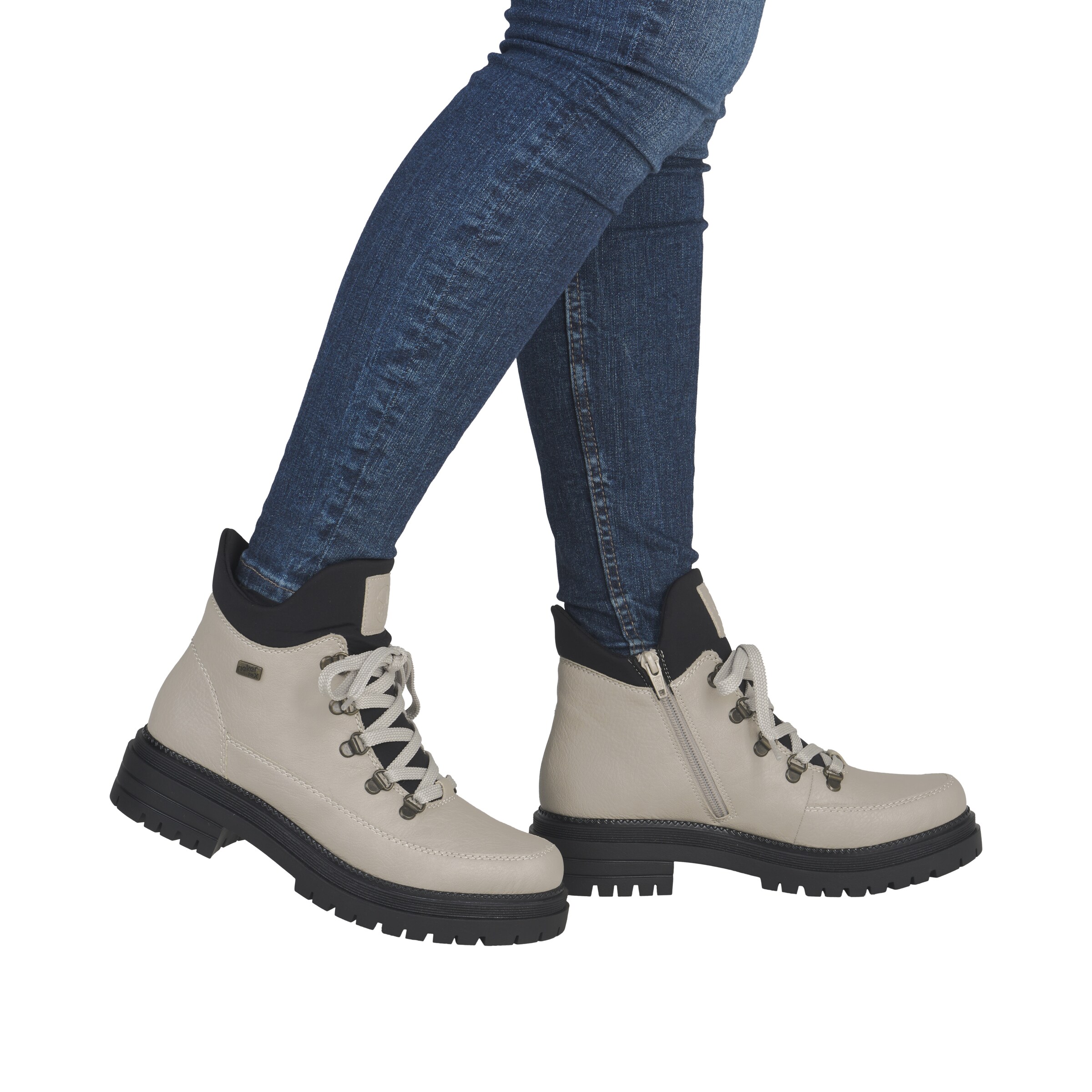 Rieker Schnürstiefelette in Beige