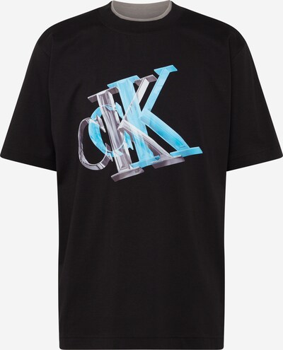 Calvin Klein Jeans Тениска в неоново синьо / сиво / черно, Преглед на продукта