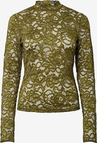 YAS Blouse 'YASLacey' in Groen: voorkant