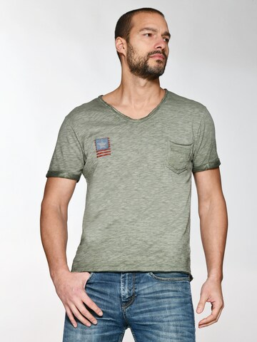 TOP GUN Shirt ' TG20193157 ' in Green: front