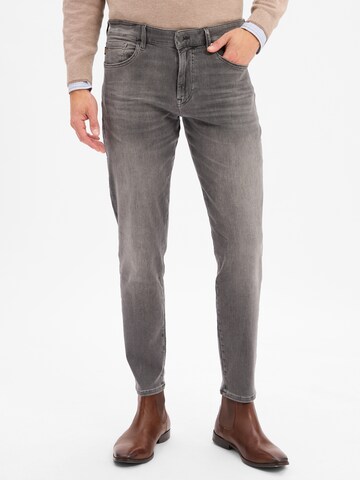 BOSS Slimfit Jeans 'Onyx' in Grijs: voorkant