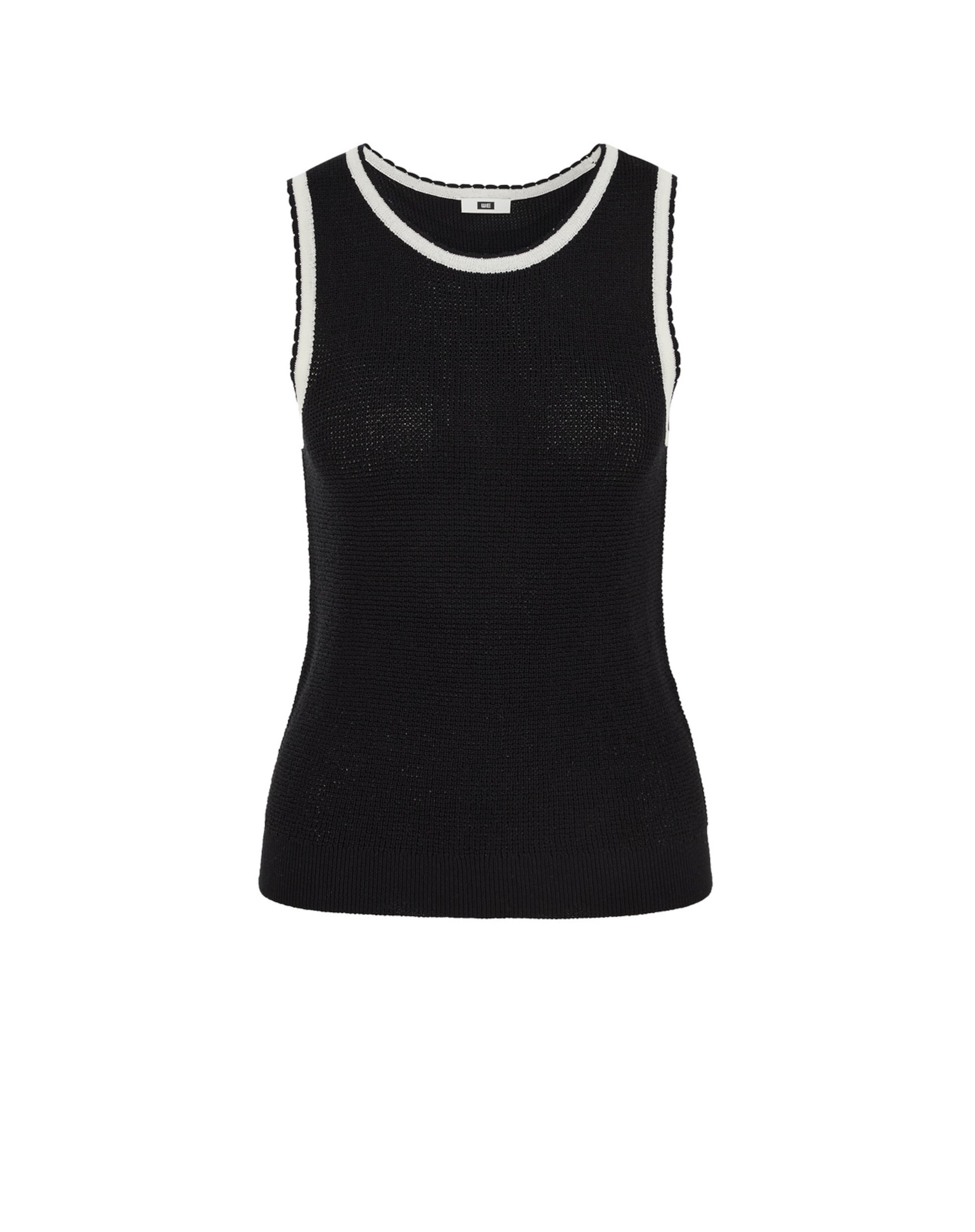 WE Fashion Вязаный топ в Черный: спереди