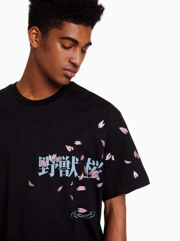 Bershka T-Shirt in Schwarz