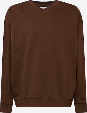 Sweat-shirt WEEKDAY en marron : devant