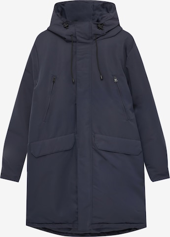 Pull&Bear Winter coat in Blue: front