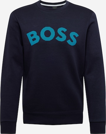BOSS Green Sweatshirt 'Salbo' in Blauw: voorkant