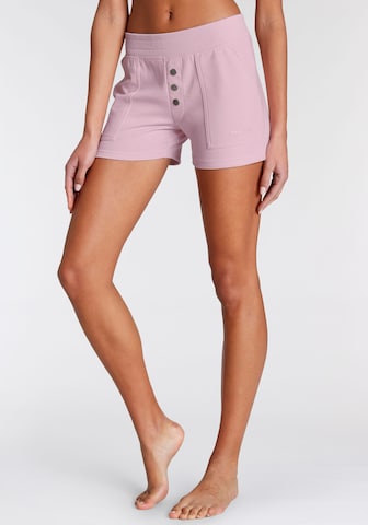 KangaROOS Skinny Short Pajama Set in Pink: front
