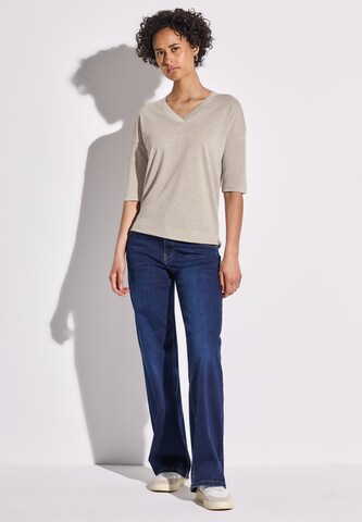 STREET ONE V-Neck T-Shirt in Beige