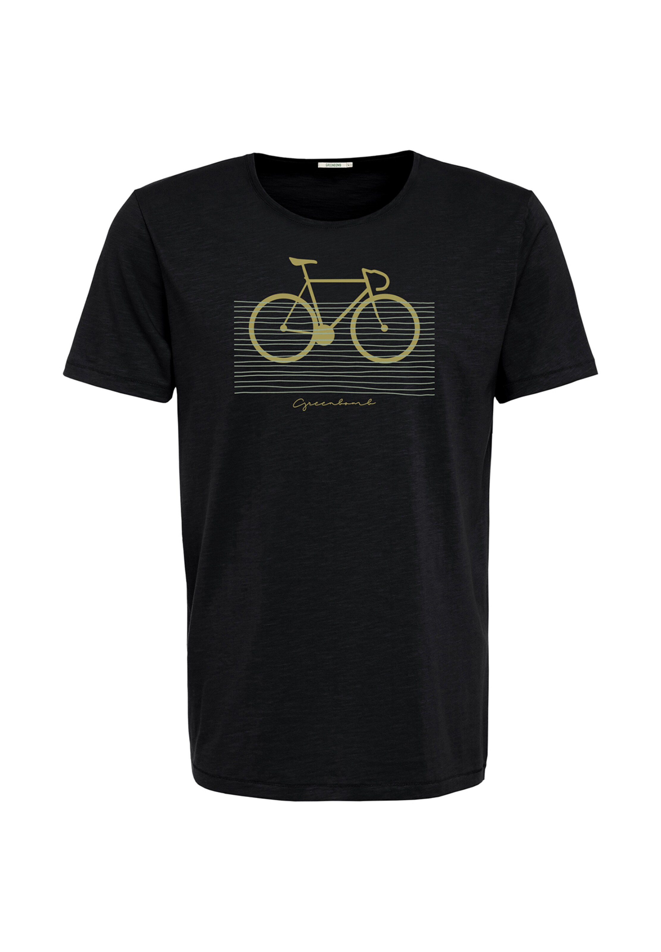 T-Shirt 'Bike Bars' GREENBOMB en noir : devant