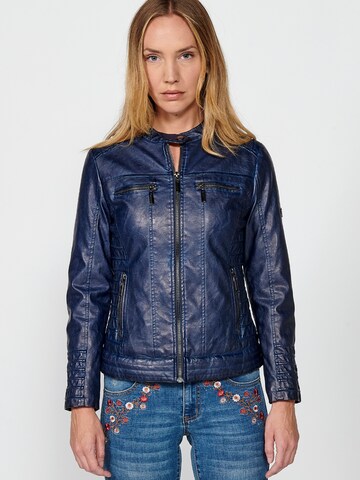 Veste mi-saison KOROSHI en bleu : devant