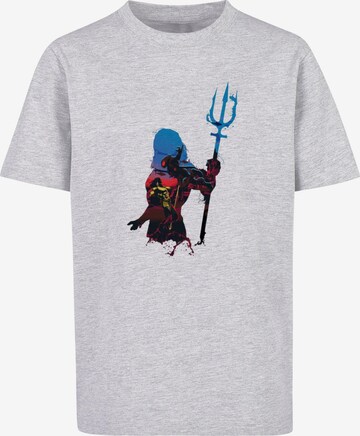 ABSOLUTE CULT T-Shirt 'Aquaman - Battle Silhouette' in Grau: predná strana