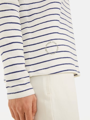 CAMEL ACTIVE Gestreiftes Langarmshirt aus reiner Baumwolle in Weiß