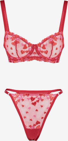 TrendyolBustier Kompleti donjeg rublja - crvena boja: prednji dio
