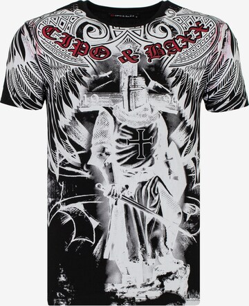 CIPO & BAXX T-Shirt KNIGHT IN ARMOUR mit grafischem Print in Schwarz: predná strana