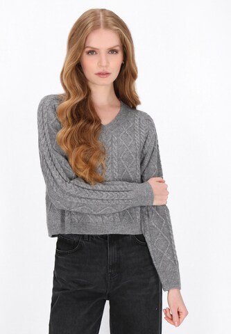 Pull-over DreiMaster Vintage en gris : devant