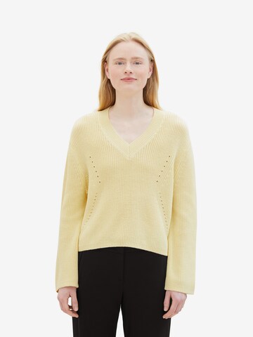 TOM TAILOR DENIM Sweater in Yellow: front