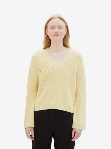 TOM TAILOR DENIM Sweater in Yellow: front